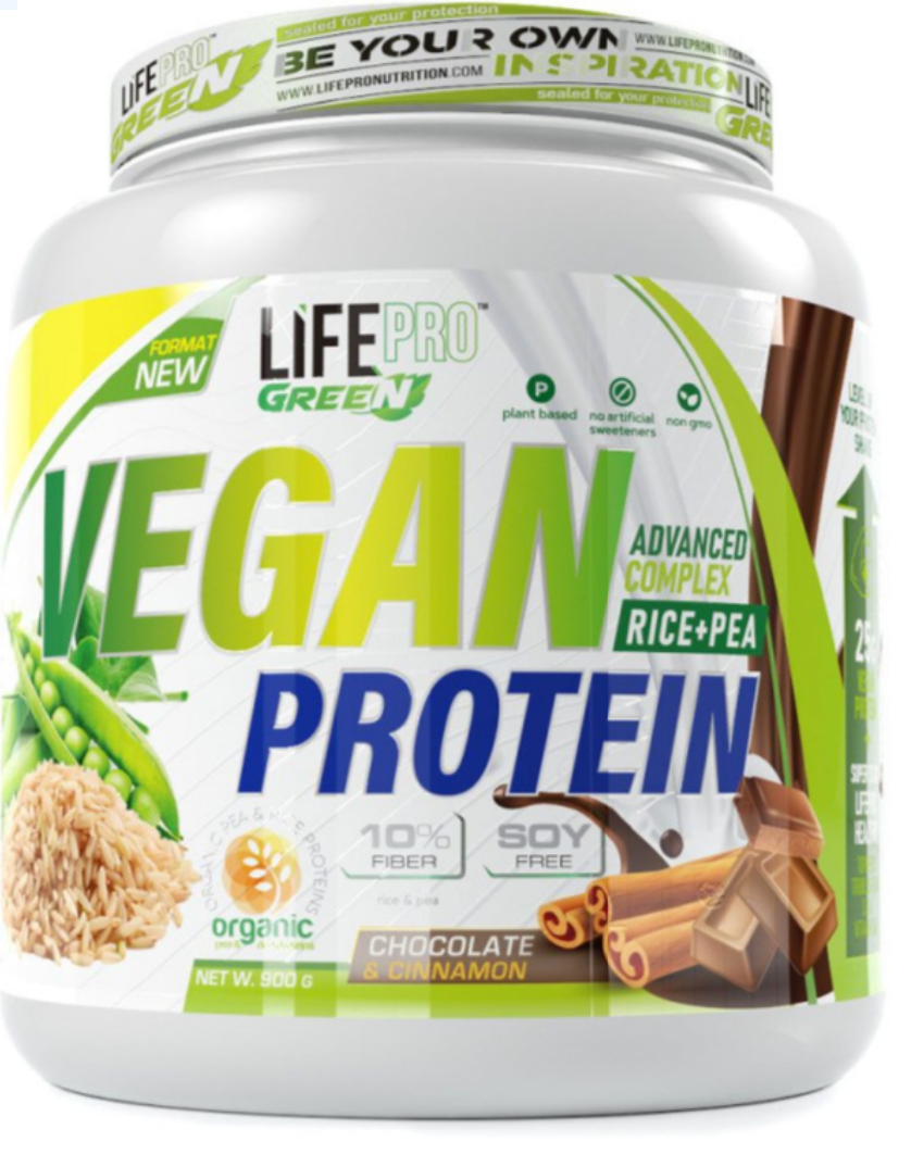 Life Pro Vegan Protein Chocolate Cinnamon 900g Organic Protein