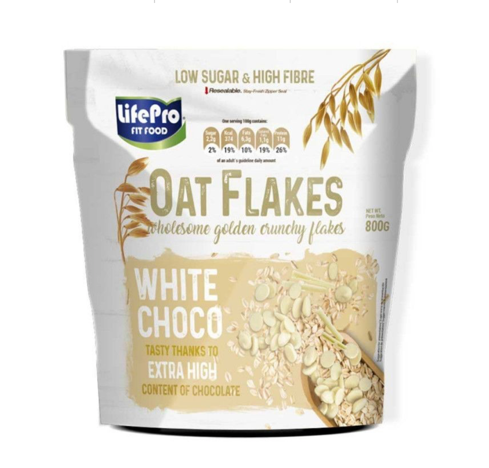 Life Pro Copos de Avena White Choco 800g