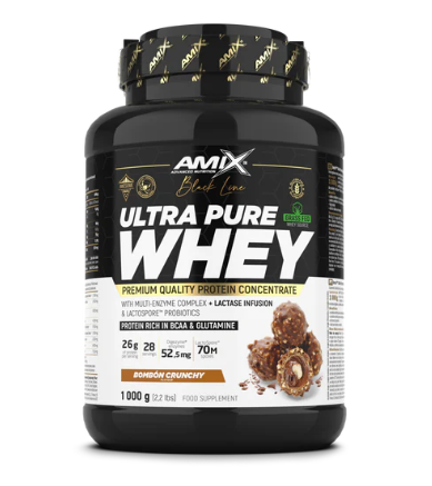 Amix Black Ultra Whey Protein 1kg Bombón Crunchy